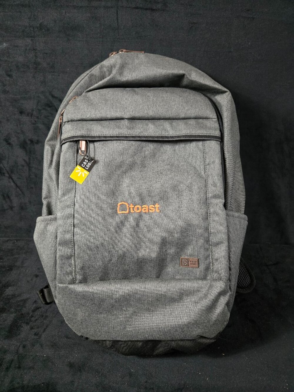 Case Logic Toast Branded Gray Laptop Backpack Padded Travel Work School Bag New
